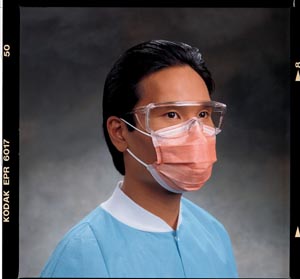 HALYARD FLUIDSHIELD™ FACE MASKS (1 cs) Level 3, Orange, 40/pkg, 10 pkg/cs