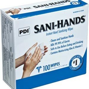 PDI SANI-HANDS® INSTANT HAND SANITIZING WIPES (1 cs) 5" x 8", 100/bx, 10 bx/cs