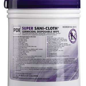 PDI SUPER SANI-CLOTH® GERMICIDAL DISPOSABLE WIPE (1 cs) 6" x 6¾", 160/canister, 12 canister/cs