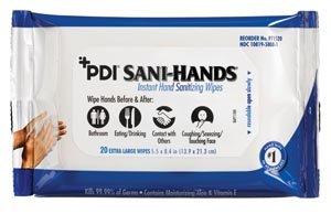 PDI SANI-HANDS® BEDSIDE PACK (1 cs) 8.4" x 5.5", 20/pk, 48 pk/cs