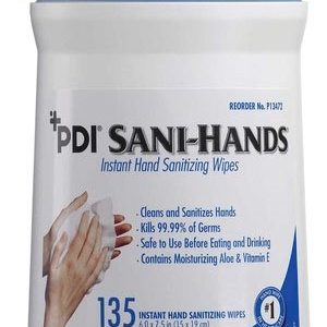 PDI SANI-HANDS® INSTANT HAND SANITIZING WIPES (1 cs) Medium, 6" x 7½", 135/can, 12 can/cs